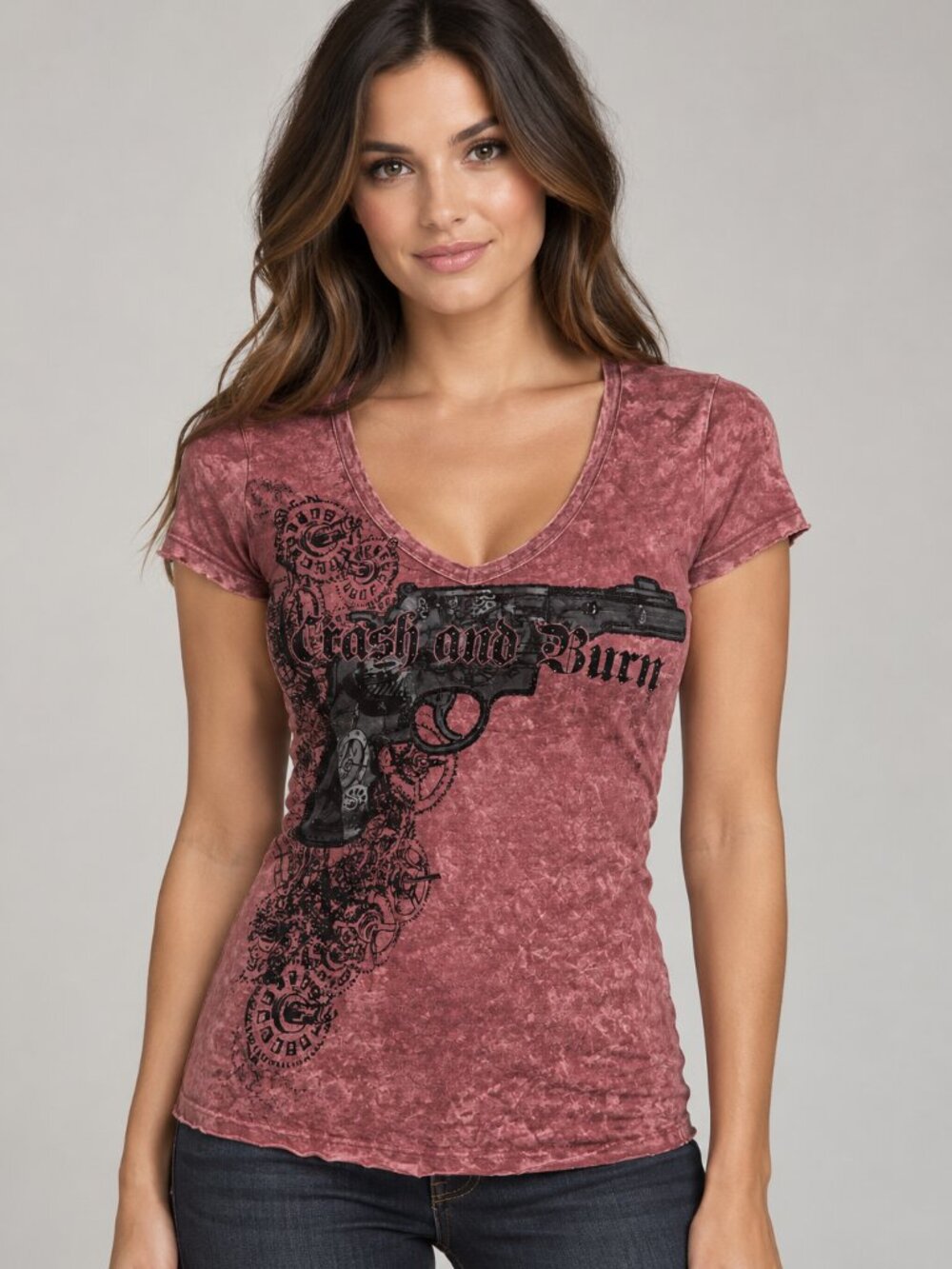 CRASH and BURN embellished short sleeve top Small